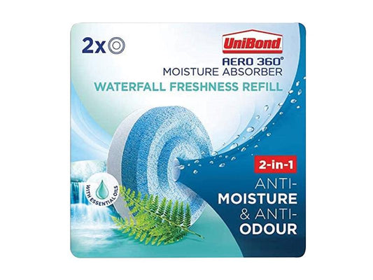 Aero 360 Moisture Absorber Waterfall Freshness Refill (Pack 2), UniBond