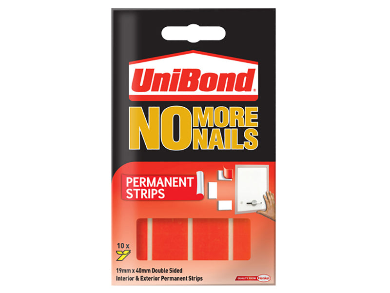 No More Nails Permanent Pads 19mm x 40mm (Pack of 10), UniBond