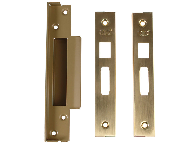 StrongBOLT 2200 Mortice Sashlock Rebate Kit 13mm Polished Brass Box, UNION