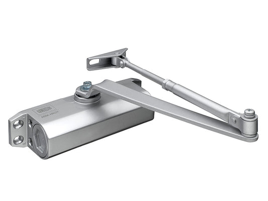 CE3F Fixed Size 3 Rack & Pinion Door Closer Silver, UNION