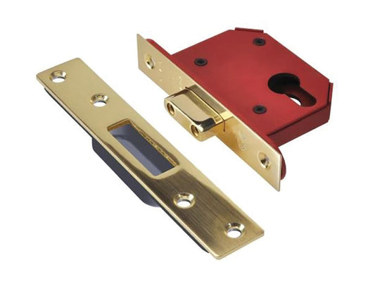 StrongBOLT 21EU EUS-PB-2.5 Euro Deadlock Plated Brass 68mm 2.5in, UNION