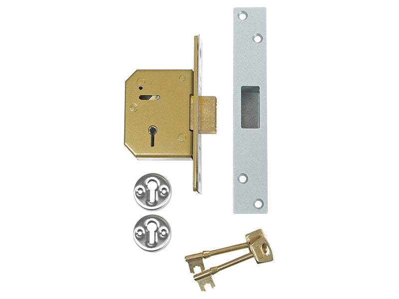 3G115 C Series 5 Lever Deadlock 67mm 2.5in Satin Brass, UNION