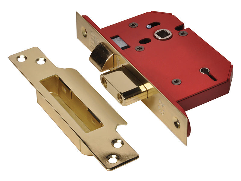 StrongBOLT 2205S 5 Lever Mortice Sashlock Polished Brass 68mm 2.5in Visi, UNION