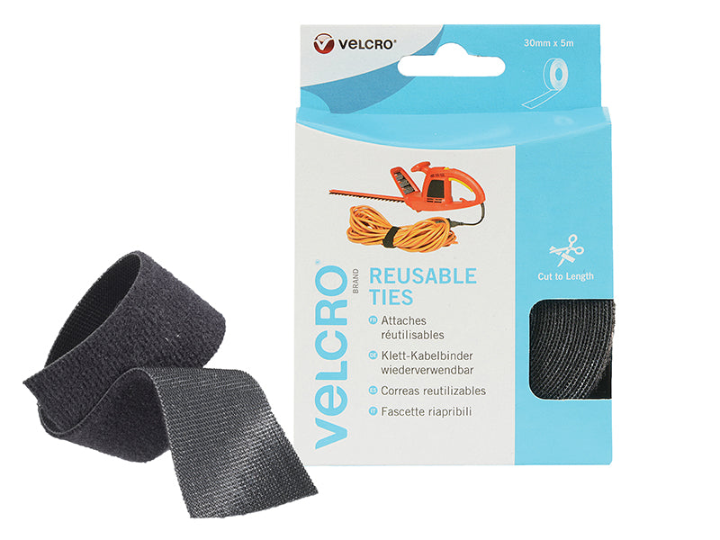 VELCRO® Brand ONE-WRAP® Reusable Ties 30mm x 5m Black, VELCRO® Brand