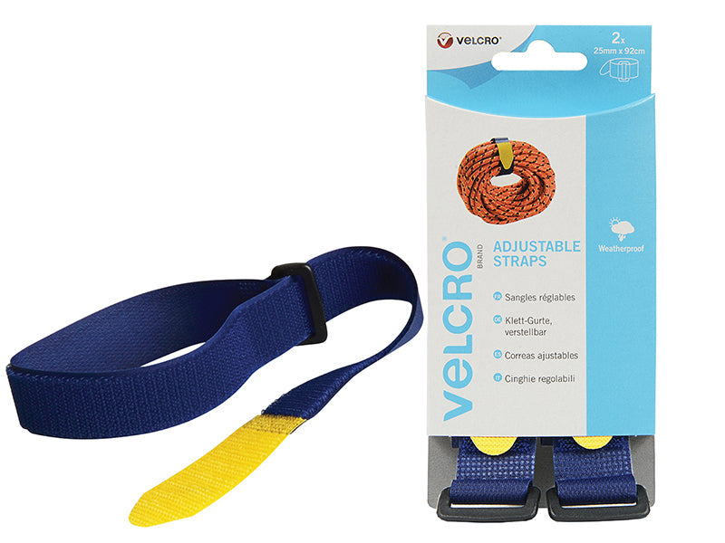 VELCRO® Brand Adjustable Straps(2) 25mm x 92cm Blue, VELCRO® Brand