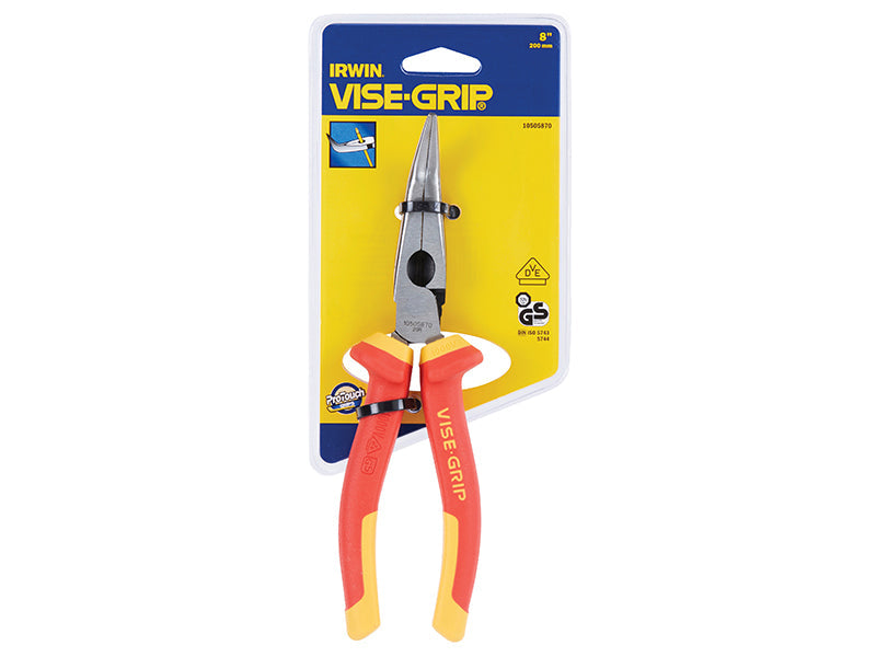 High Leverage VDE Bent Nose Pliers 200mm (8in), IRWIN Vise-Grip