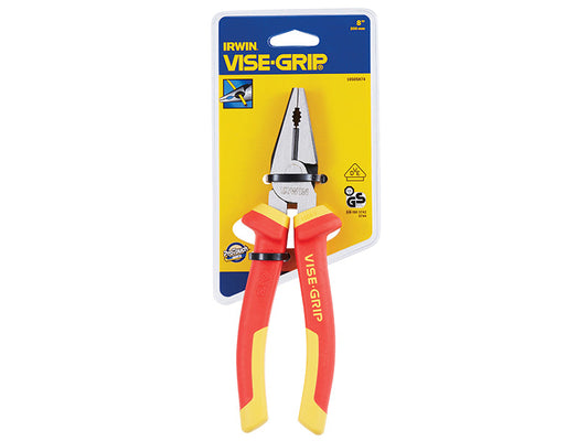 VDE Combination Pliers - High Leverage 200mm, IRWIN Vise-Grip