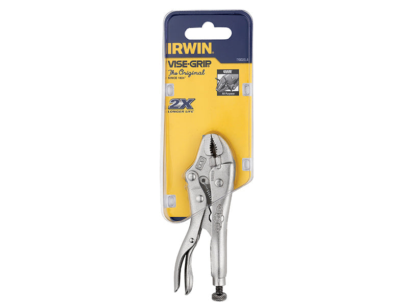 4WRC Curved Jaw Locking Pliers with Wire Cutter 100mm (4in), IRWIN Vise-Grip