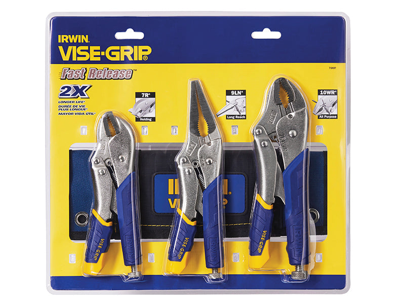 Fast Release™ Locking Pliers Set of 3 7R  9LN & 10WR, IRWIN Vise-Grip