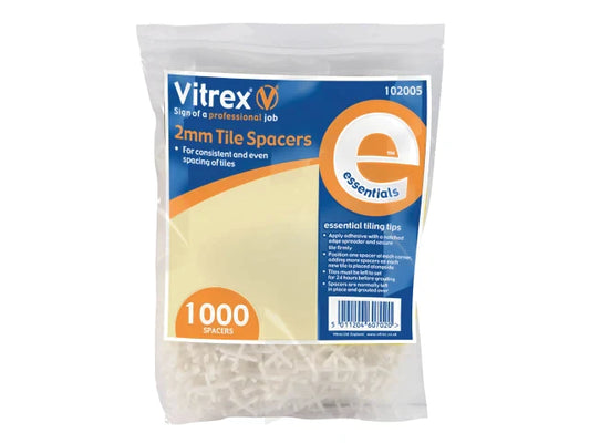 Essential Tile Spacers 2mm (Pack 1000), Vitrex