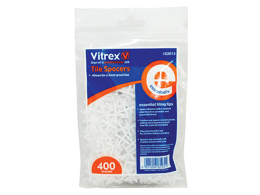 Essential Tile Spacers 3mm (Pack 400), Vitrex