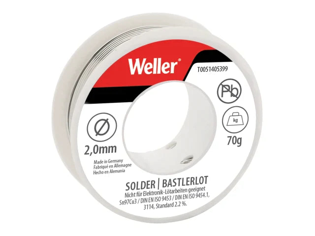 Electronic Lead-Free Solder Sn97Cu3, 2mm 70g, Weller