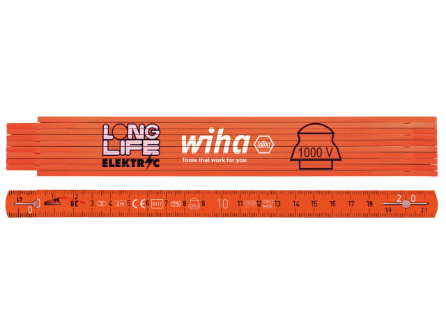 Longlife® Electrician's Folding Ruler 2m, Wiha