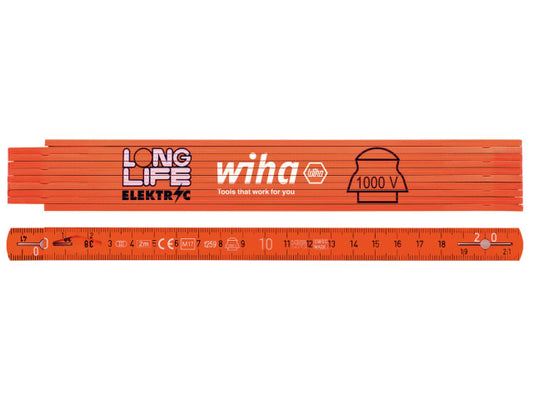 Longlife® Electrician's Folding Ruler 2m, Wiha