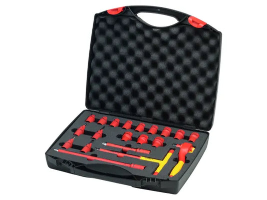 Insulated 3/8in Ratchet Wrench Set, 21 Piece (inc. Case), Wiha