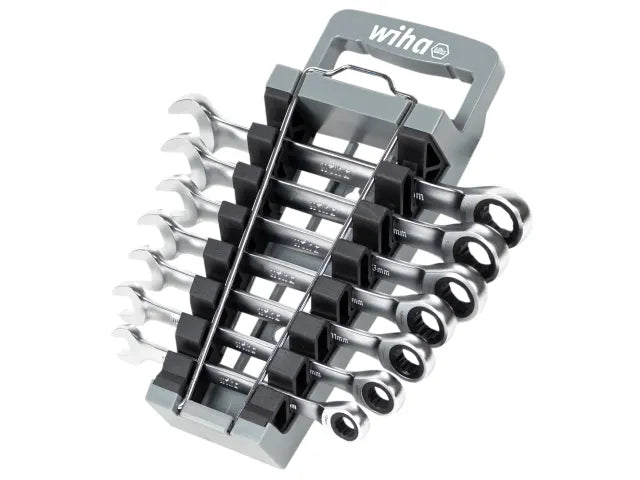 Ring Ratchet Spanner Set, 8 Piece, Wiha