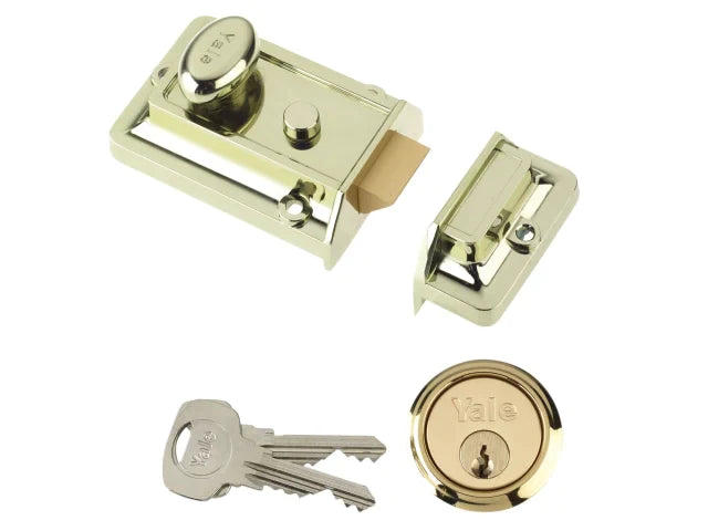 P77 Traditional Nightlatch 60mm Backset Brasslux Finish Visi, Yale Locks