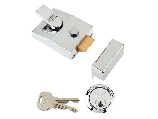 89 Deadlock Nightlatch 60mm Backset Chrome Finish Box, Yale Locks