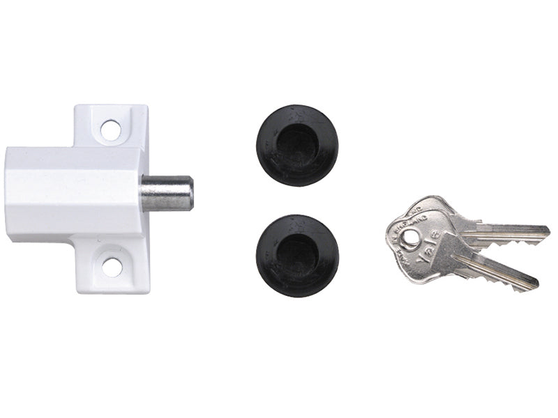 P114 Patio Door Lock White Finish Visi-pack, Yale Locks