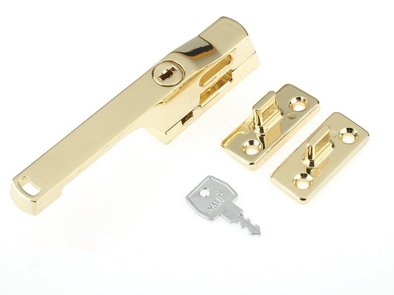 P115PB Lockable Window Handle Polished Brass Finish, Yale Locks