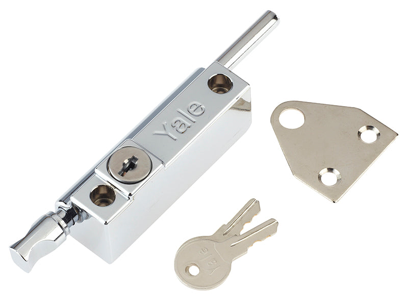 P124 Door Push Bolt Polished Chrome Finish Visi, Yale Locks