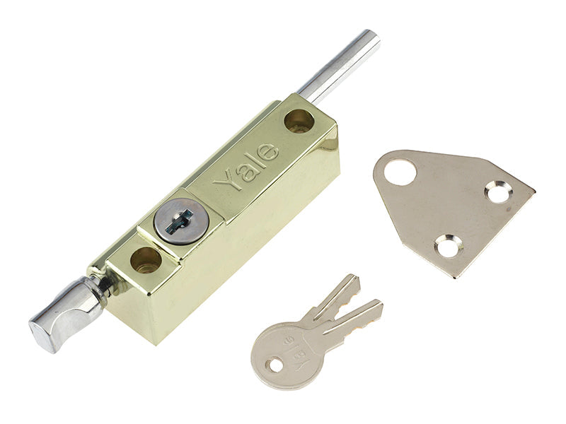 P124 Door Push Bolt Brass Finish Visi, Yale Locks