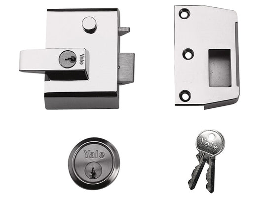 P2 Double Locking Nightlatch 40mm Backset DMG/PB Finish Visi, Yale Locks