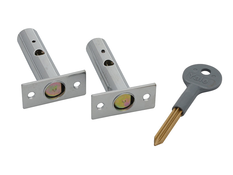 PM444 Door Security Bolts Polished Chrome Finish Visi of 2, Yale Locks