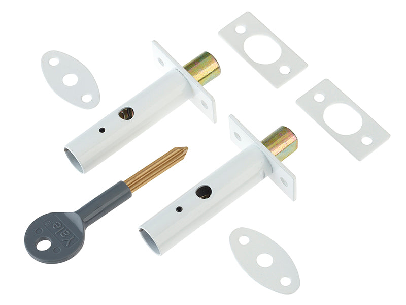 PM444 Door Security Bolts White Finish Visi of 2, Yale Locks