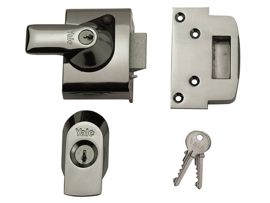 BS2 Nightlatch British Standard Lock 40mm Backset Chrome Finish Visi, Yale Locks