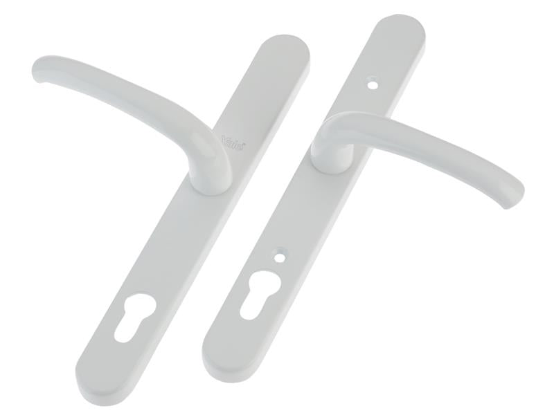 Retro Door Handle PVCu Polished PVD White Finish, Yale Locks