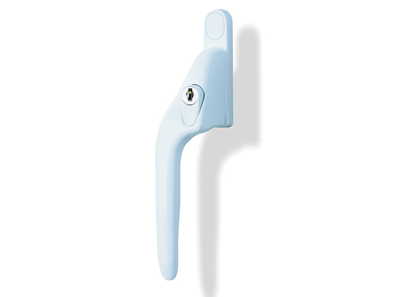 White Offset Locking PVCu Window Handle Left, Yale Locks