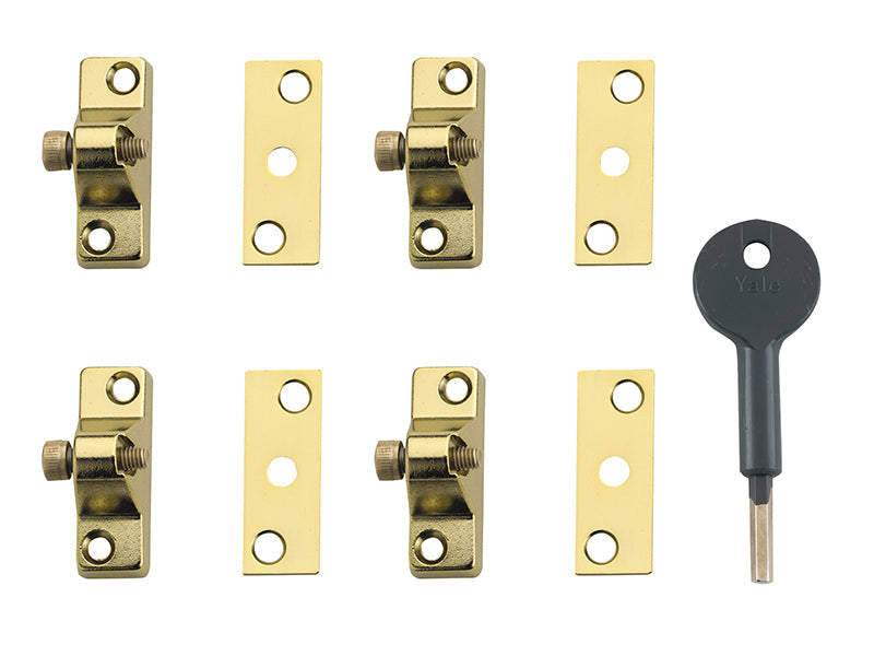 8K118 Economy Window Lock Electro Brass Finish Pack of 4 Visi, Yale Locks