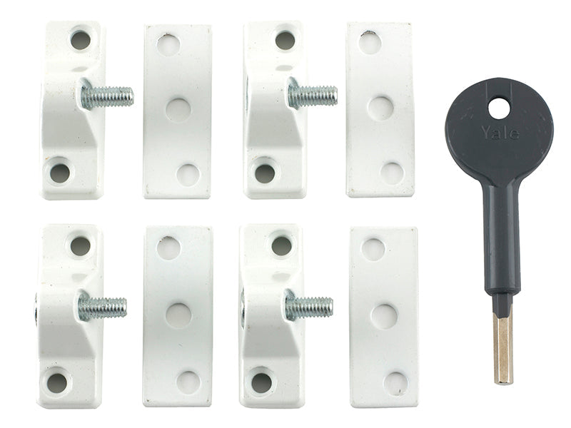 8K118 Economy Window Lock White Finish Pack of 4 Visi, Yale Locks