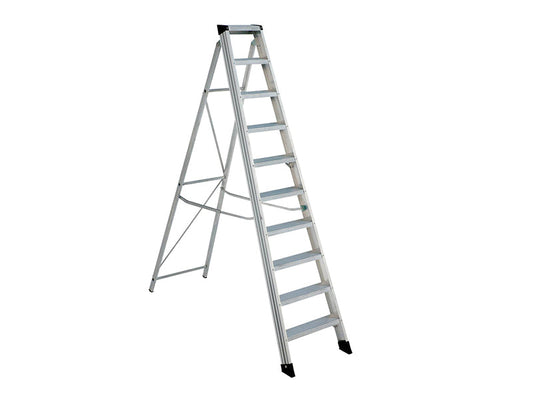 EN131 Professional Swingback Steps, Open 2.11m Closed 2.37m 10 Rungs, Zarges