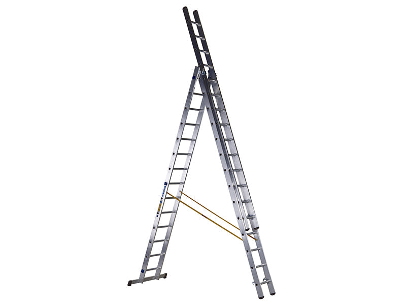 D-Rung Combination Ladder 3-Part 3 x 14 Rungs, Zarges