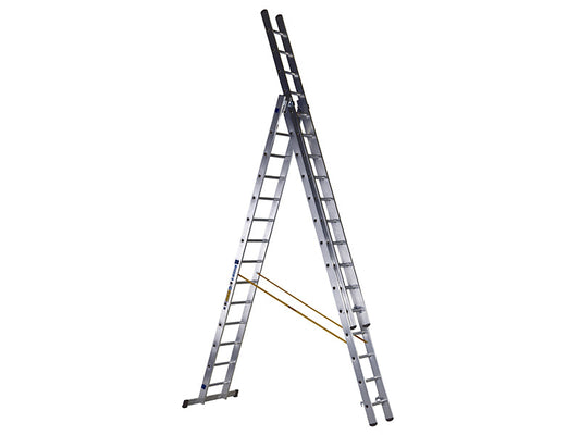 D-Rung Combination Ladder 3-Part 3 x 14 Rungs, Zarges