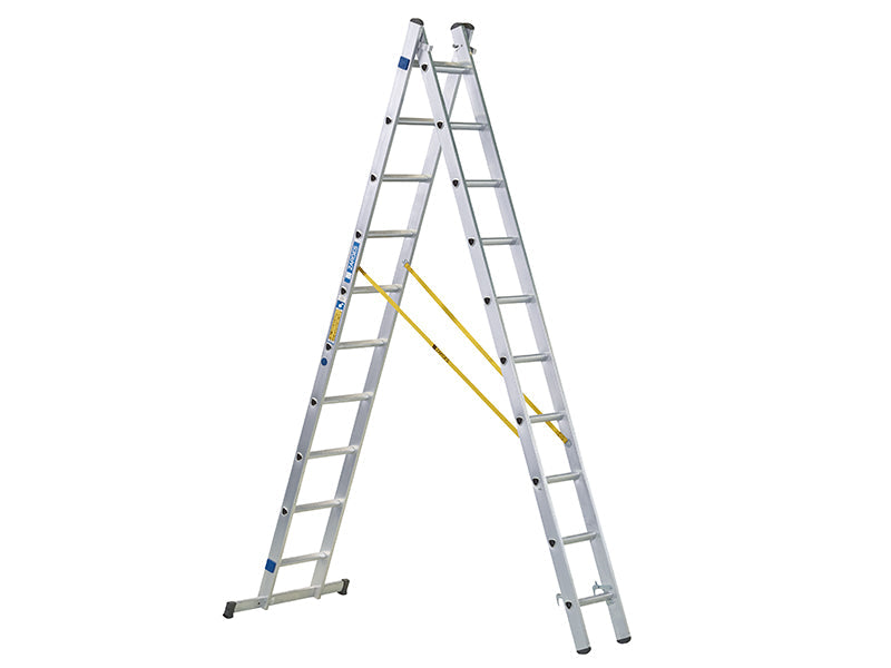 D-Rung Combination Ladder 2-Part 2 x 10 Rungs, Zarges