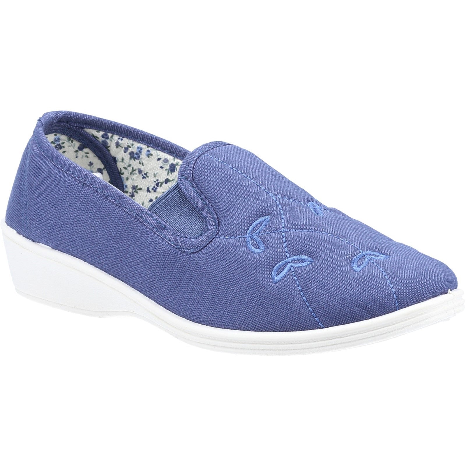 Bessie Twin Gusset Canvas Slip On Shoe, Mirak