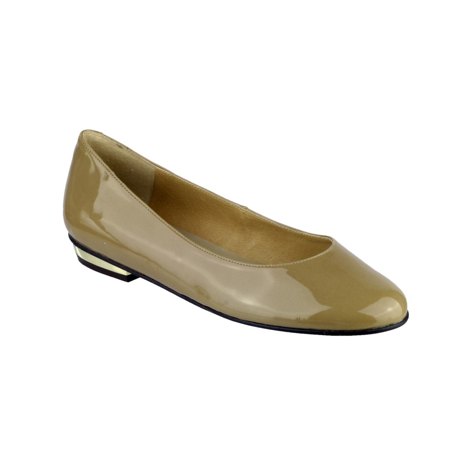 Rita Patent Gold Heel Ballet Pump, Riva