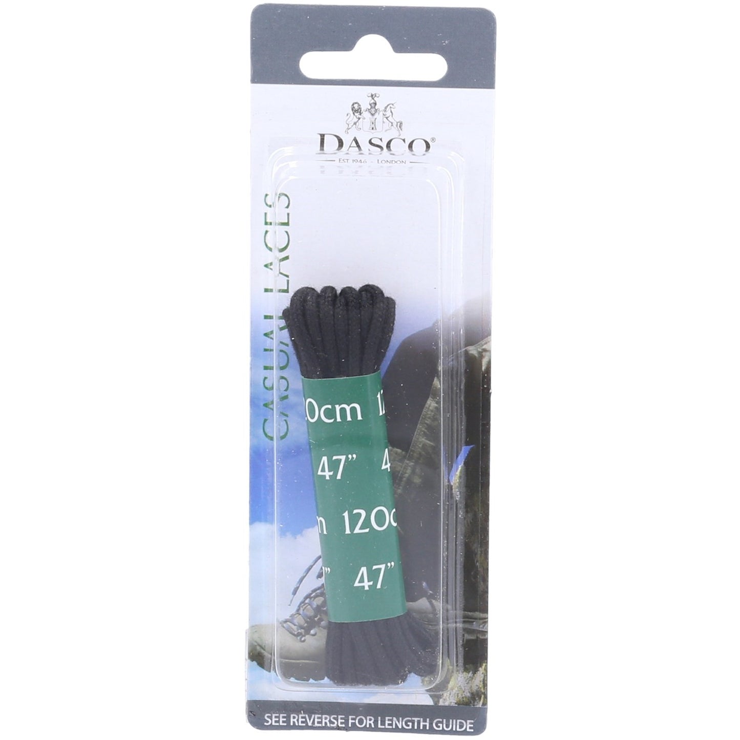 120cm Round Boot Lace 6 Pack, Dasco