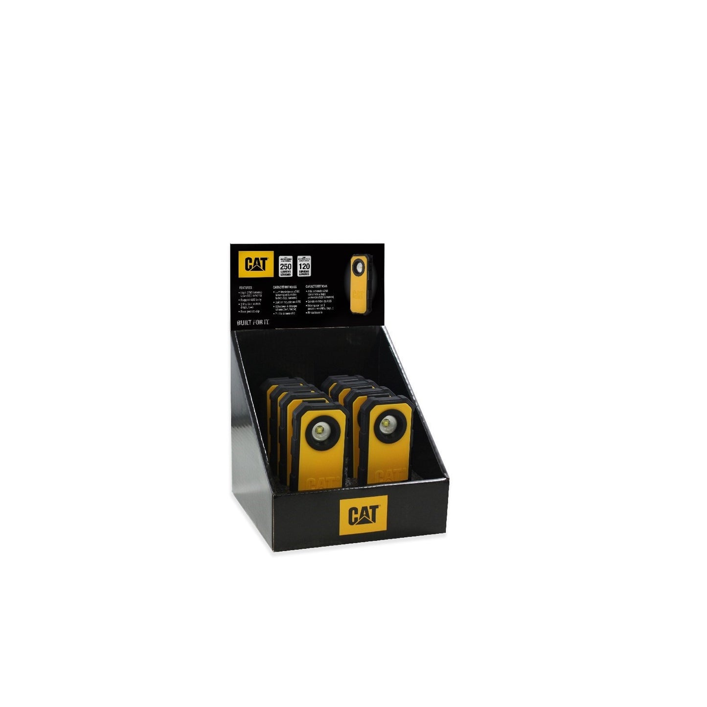 Pocket Spot Light 250LM 8Pcs Display, Caterpillar