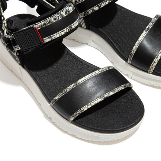 Heda Snake-Trim Sandals, Fitflop