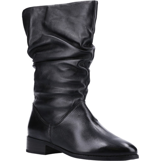 Rosalindas Ruched Calf Boots, Dune