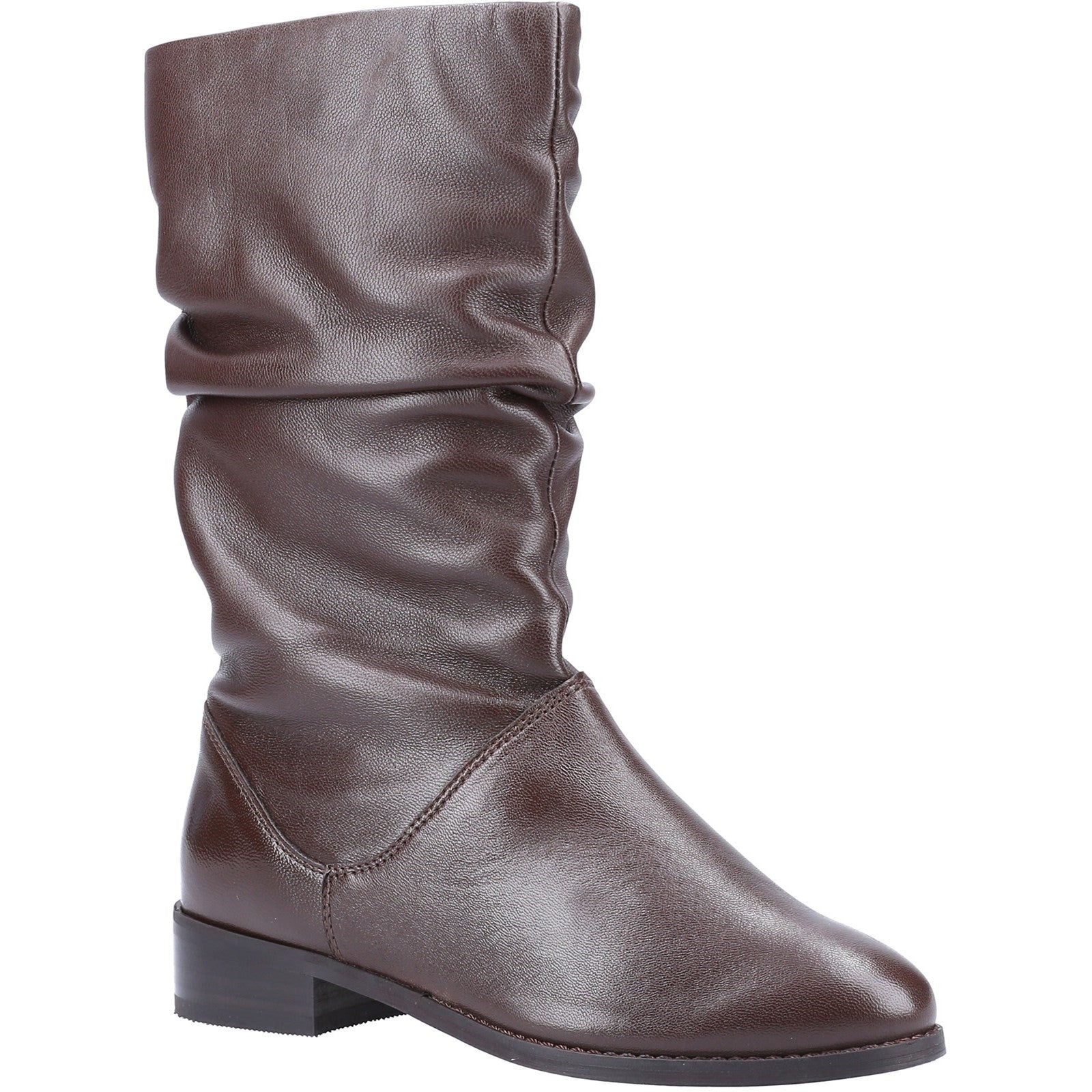 Rosalindas Ruched Calf Boots, Dune