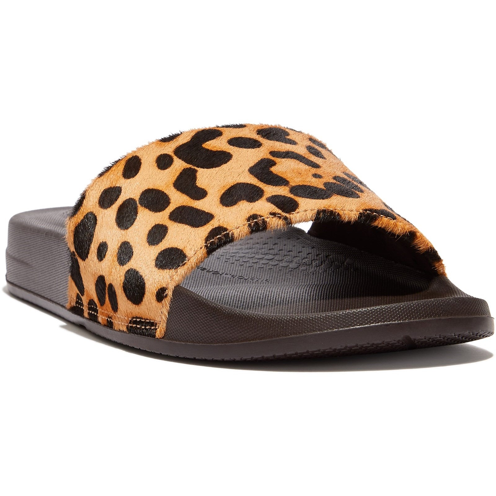 iQUSHION Leopard-Print Leather Slides, Fitflop